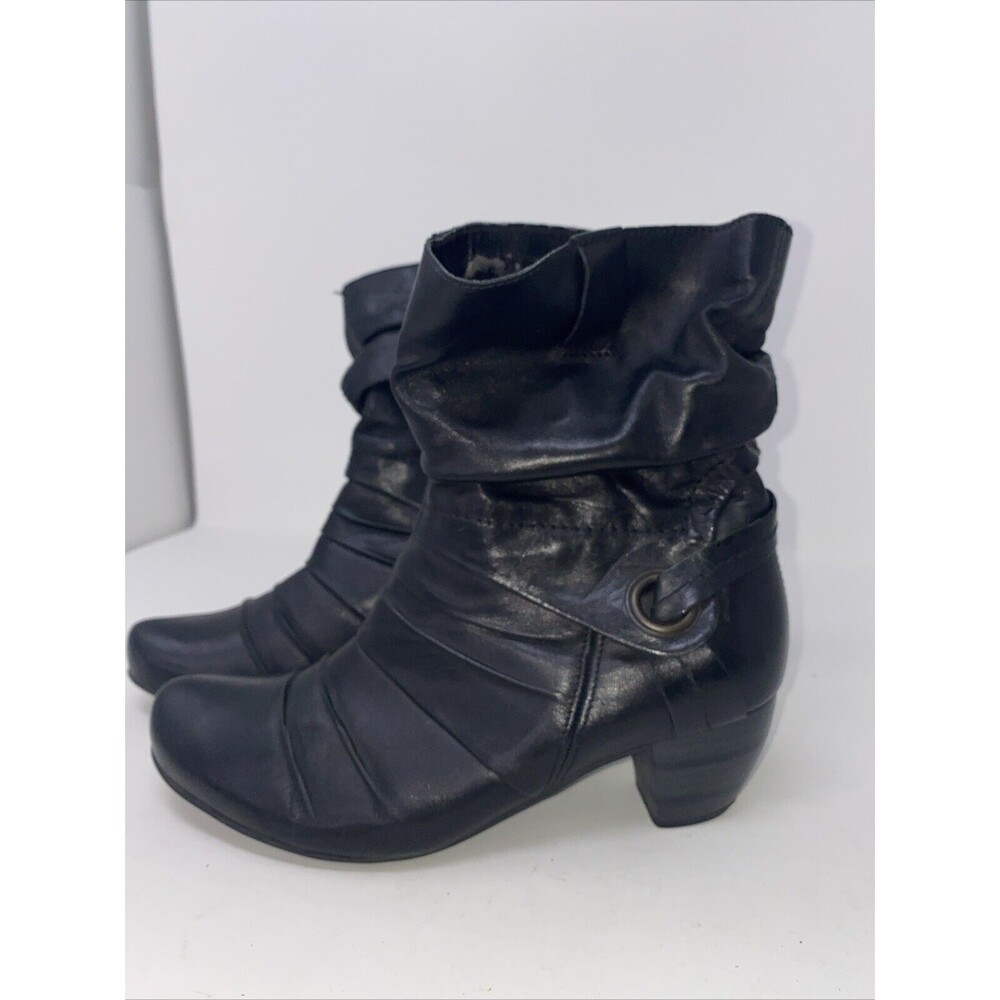 Remonte Dorndorf Boots Womens 37 US 6.5 Black Leather Short Inside Zip Career